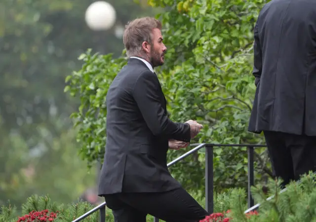 David Beckham arrives at funeral of Sven-Goran Eriksson