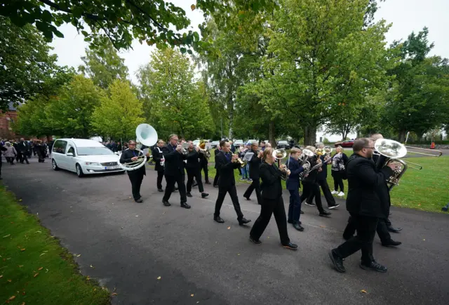 The funeral procession for Sven-Goran Eriksson leaving Fryksande Church