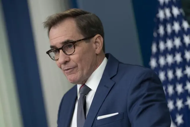 White House National Security Council spokesman John Kirby seen at a press briefing