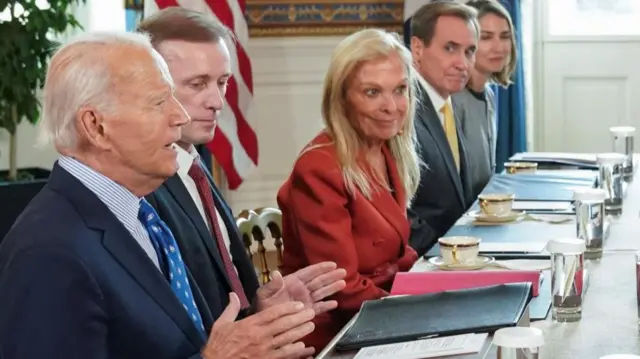 U.S. President Joe Biden speaks during a meeting with Britain's Prime Minister Keir Starmer (not pictured) at the White House in Washington, U.S., September 13, 2024.