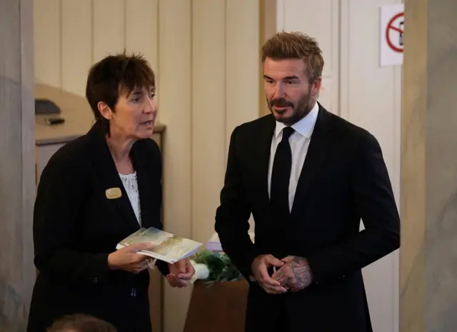 David Beckham arrives at funeral of Sven-Goran Eriksson