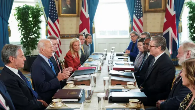 President Joe Biden meets with Britain's Prime Minister Keir Starmer