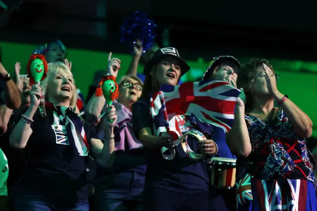 Fans show their support prior to the Group Stage tie between Great Britain and Argentina in the Davis Cup Finals