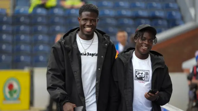 Blackburn players arrive at the stadium