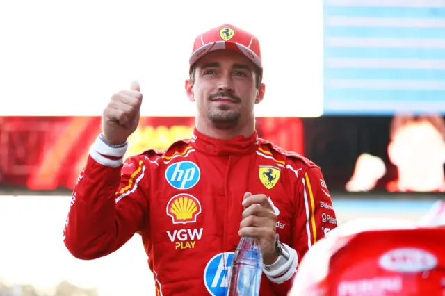 Charles Leclerc gives a thumbs up