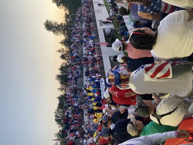 Fans on first tee