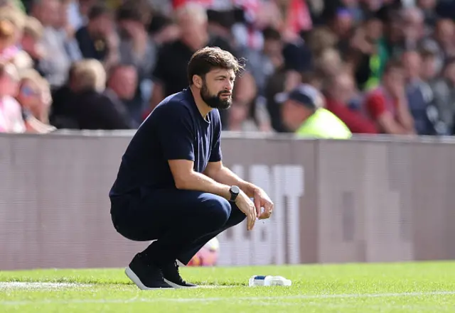 Russell Martin manager / head coach of Southampton looks on