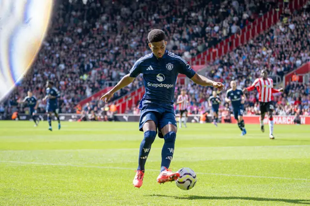 Amad Diallo of Manchester United in action