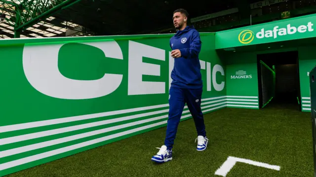 Hearts' Andrés Salazar at Celtic Park