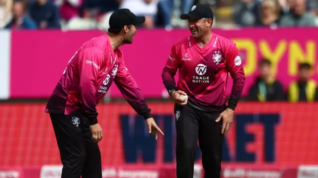 Lewis Gregory and Roelof van der Merwe celebrate