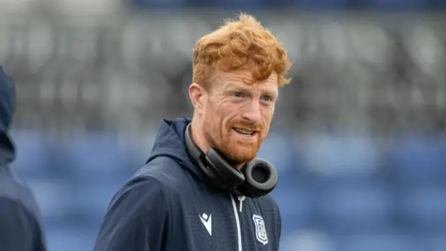 DINGWALL, SCOTLAND - SEPTEMBER 14: Dundee's Simon Murray arrives during a William Hill Premiership match between Ross County and Dundee at the Global Energy Stadium, on September 14, 2024, in Dingwall, Scotland. (Photo by Paul Devlin / SNS Group)