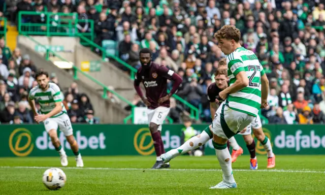 Celtic's Arne Engels scores