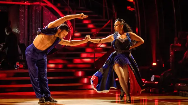 Vito Coppola & Ellie Leach perform on the Strictly Come Dancing ballroom floor