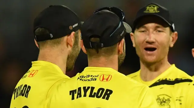 Gloucestershire celebrate a wicket