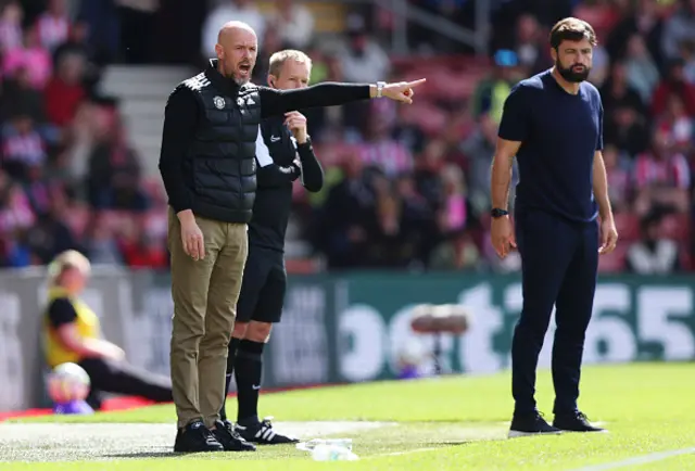 Erik ten Hag, Manager of Manchester United, gestures