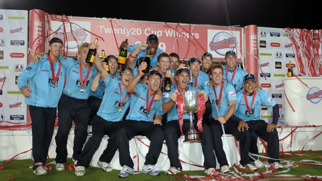 Sussex with the T20 Blast trophy in 2009