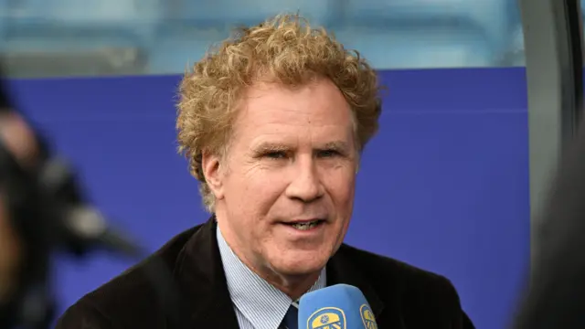 Will Ferrell being interviewed before the game