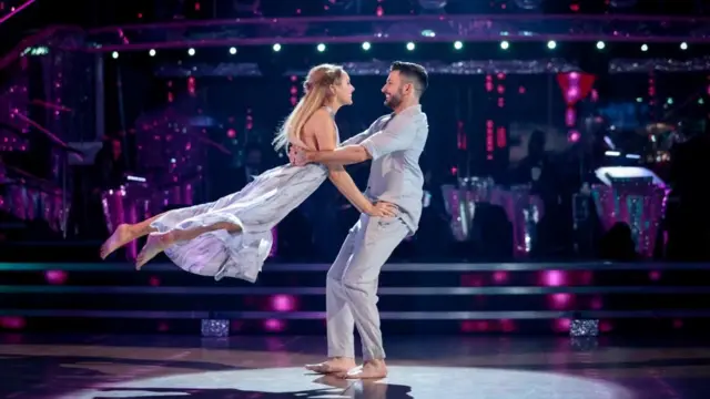 Rose Ayling-Ellis dancing with her partner Giovanni Pernice in the Strictly ballroom