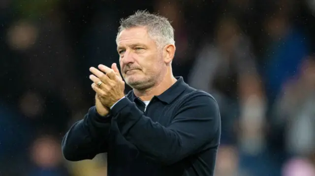 DINGWALL, SCOTLAND - SEPTEMBER 14: Dundee manager Tony Docherty looks dejected at full time during a William Hill Premiership match between Ross County and Dundee at the Global Energy Stadium, on September 14, 2024, in Dingwall, Scotland. (Photo by Paul Devlin / SNS Group)