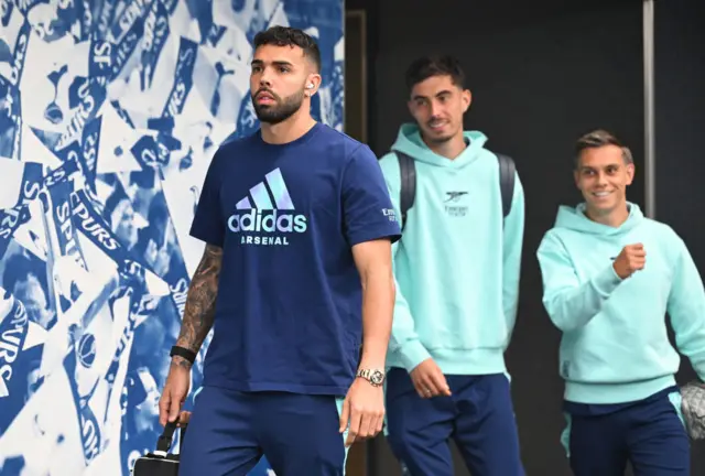 David Raya, Kai Havertz and Leandro Trossard