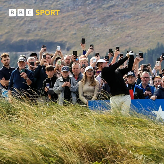 Rory McIlroy tees off on the second at RCD