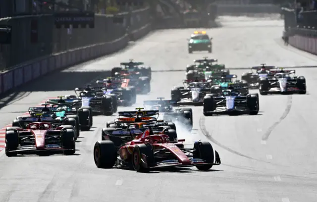 charles leclerc during the race start