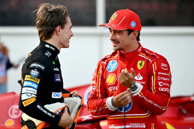 Oscar Piastri and Charles Leclerc