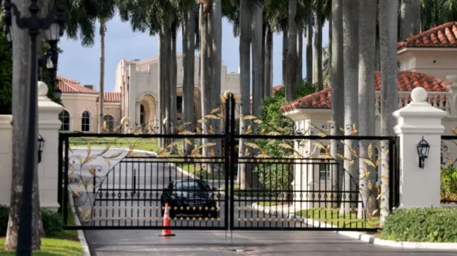 Law enforcement secures the area around Trump International Golf Club after an apparent assassination attempt of former President Donald Trump on September 15, 2024 in West Palm Beach, Florida