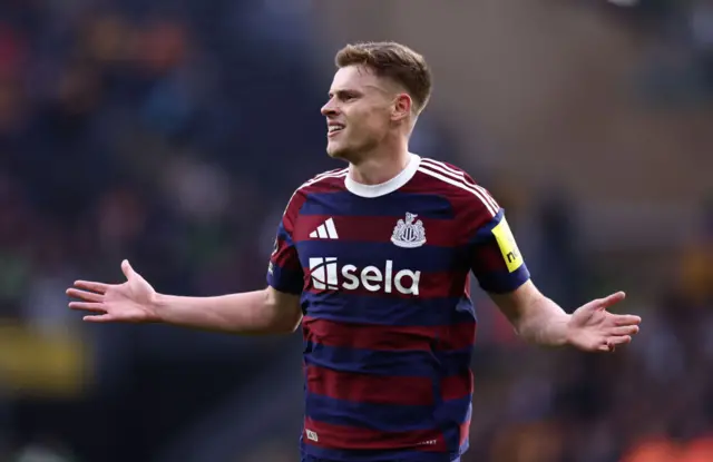 Harvey Barnes celebrates