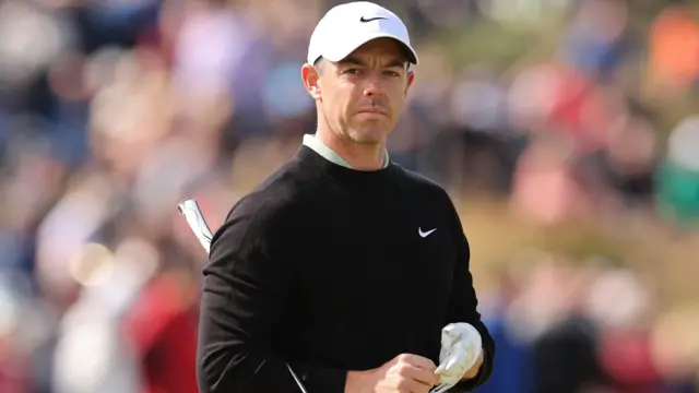 Rory McIlroy early in his final round at Royal County Down on Sunday