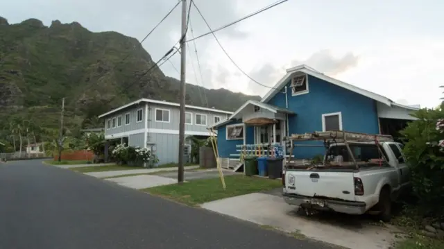 The home with a truck outside