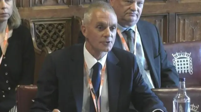 BBC director general Tim Davie at the House of Lords committee last week