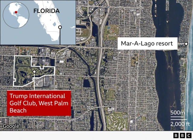 A map showing the location of the assassination attempt