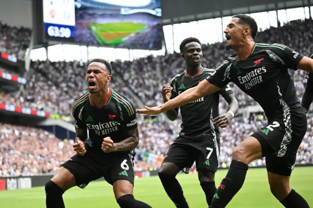 Gabriel, Bukayo Saka and William Saliba