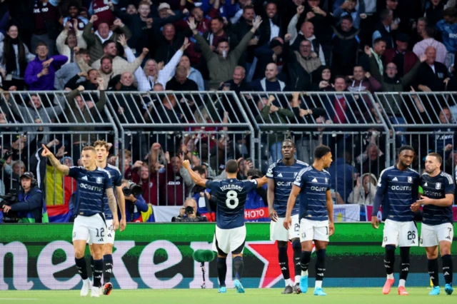 Aston Villa's Youri Tielemans celebrates scoring