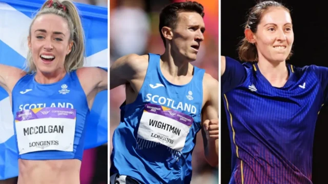 Eilish McColgan, Jake Wightman and Kirsty Gilmour