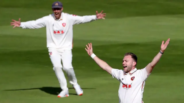 Sam Cook takes a wicket