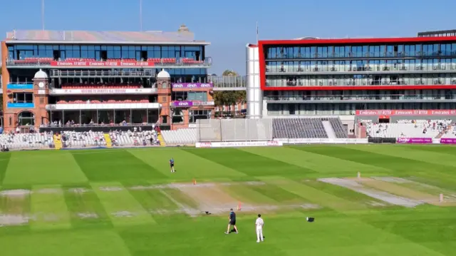 Lewis Gregory practises his bowling