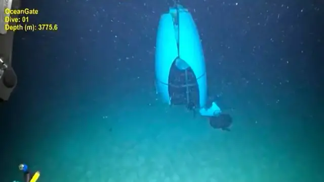 Titan submersible on the ocean floor