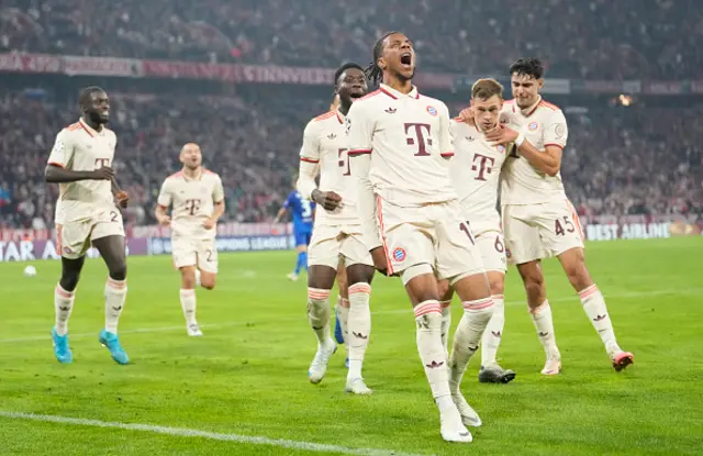 Michael Olise of Bayern Munich celebrates