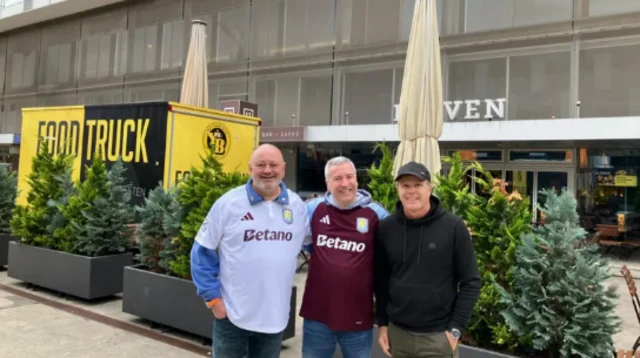 Aston Villa fans Paul, Tony and Scott