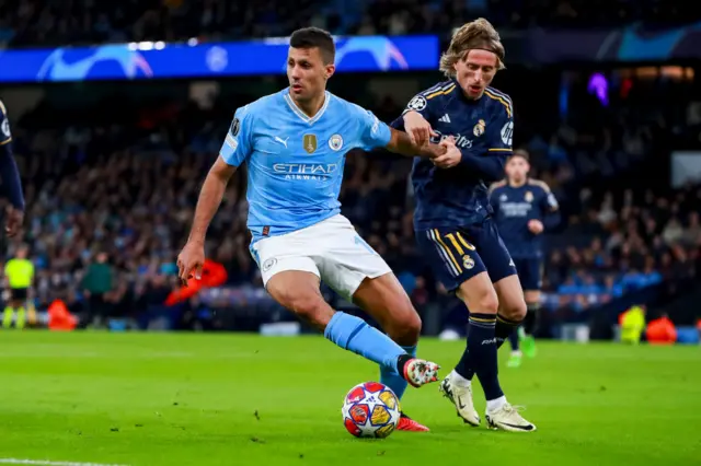 Rodri playing against Real Madrid