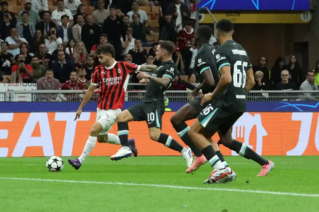 Christian Pulisic of AC Milan scores