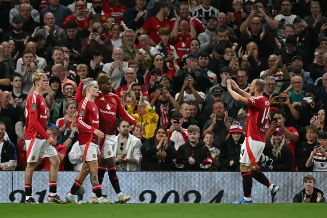 United players celebrate