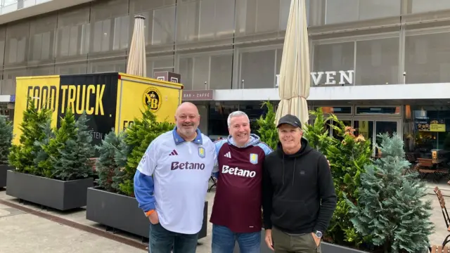 Aston Villa fans Paul, Tony and Scott