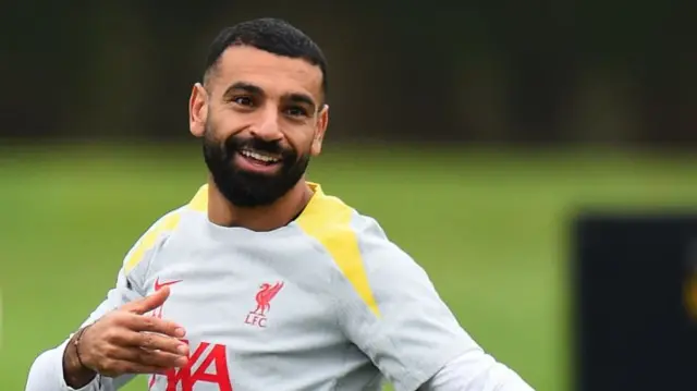 Mohamed Salah in training with Liverpool