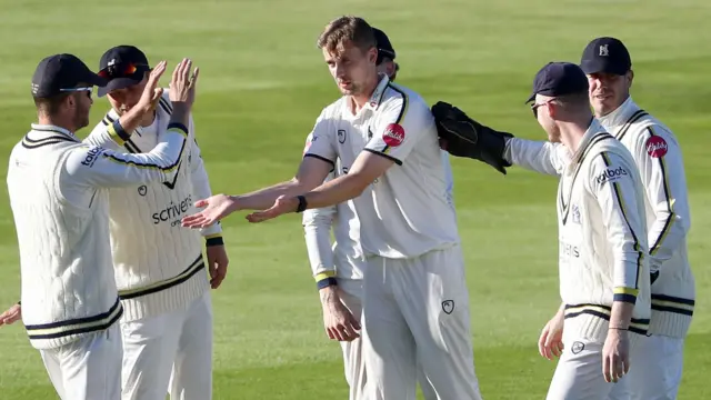 Craig Miles takes a wicket