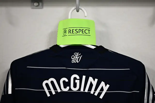 John McGinn's shirt hangs in the dressing room