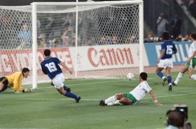 Toto Schillaci scored for Italy against the Republic of Ireland in 1990