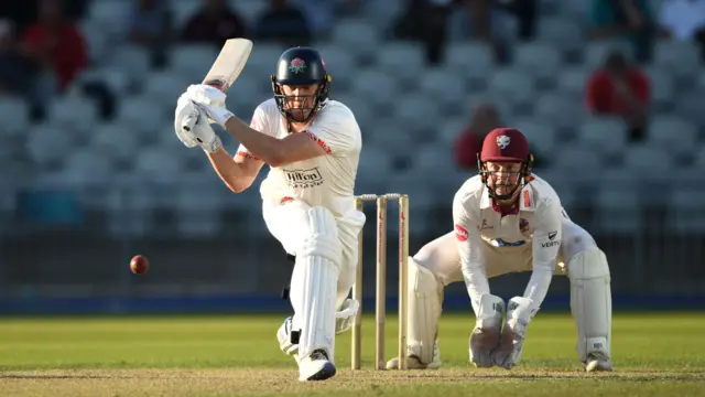 Luke Wells batting for Lancashire